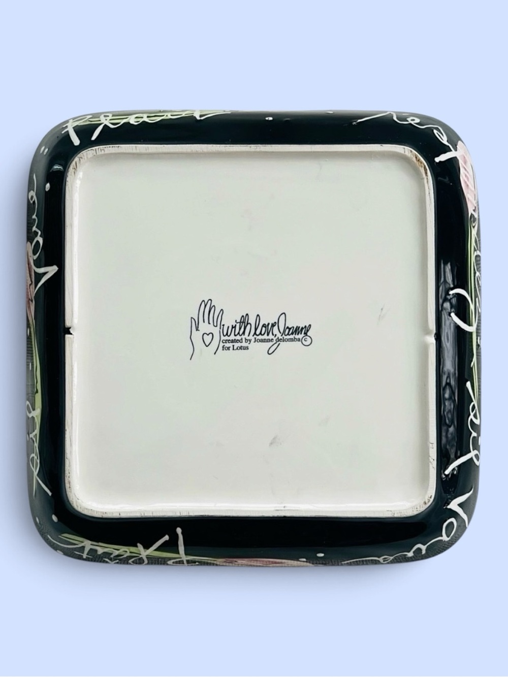 VTG Joanne Delomba for Lotus Hand-Painted Pop‎ Art Ceramic Square Serving Bowl - Picture 6 of 8